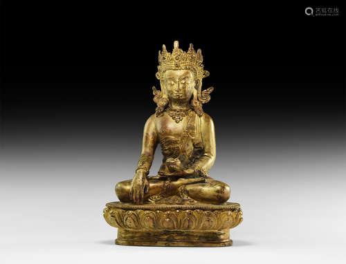 Tibetan Gilt Buddha Figure