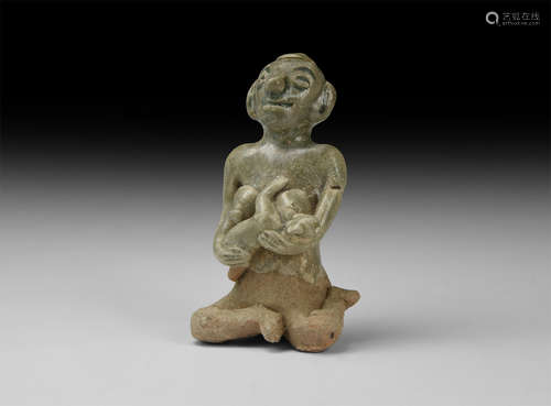 Thai Glazed Mother and Child Figure