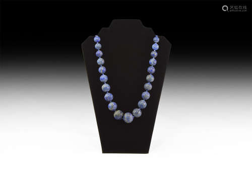 Western Asiatic Lapis Lazuli Bead Necklace