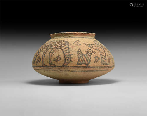 Indus Valley Mehrgarh Painted Vessel with Birds