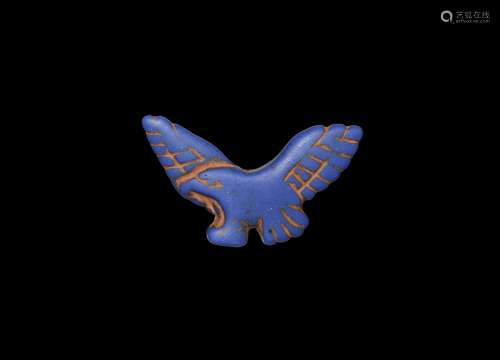 Western Asiatic Blue Glass Eagle Amulet