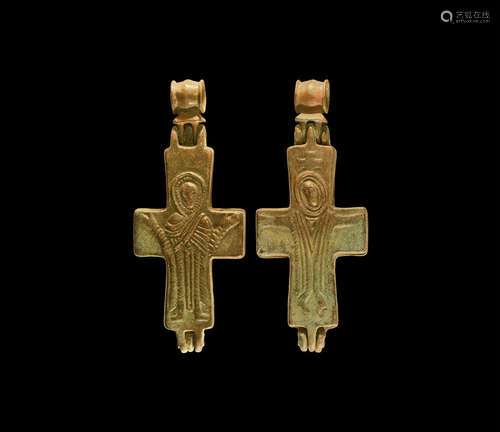 Byzantine Reliquary Cross Pendant