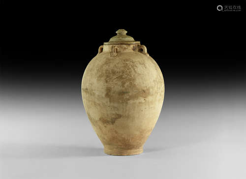 Chinese Tang Lidded Whiteware Jar