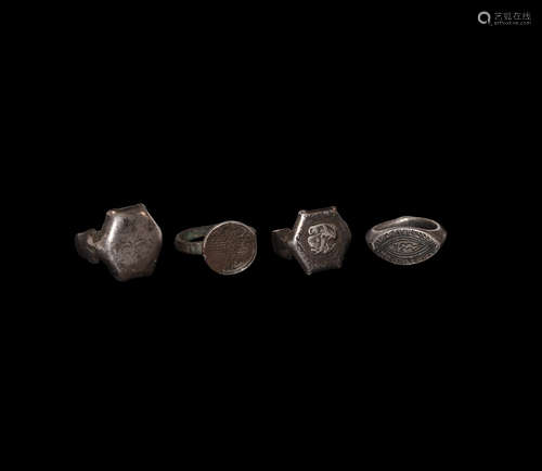 Islamic Seljuk Silver Ring Group