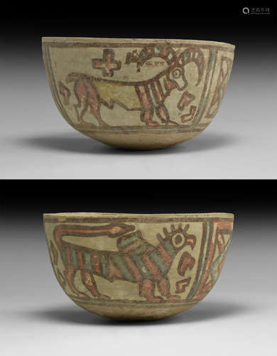 Indus Valley Mehrgarh Painted Vessel with Animals