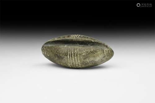 Western Asiatic Carved Elliptical Amulet