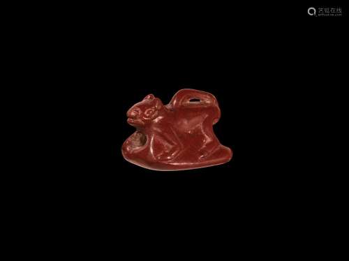 Western Asiatic Red Jasper Squirrel Amulet