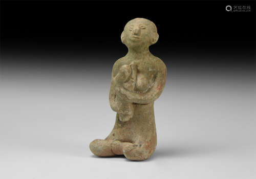 Thai Glazed Mother and Child Figure