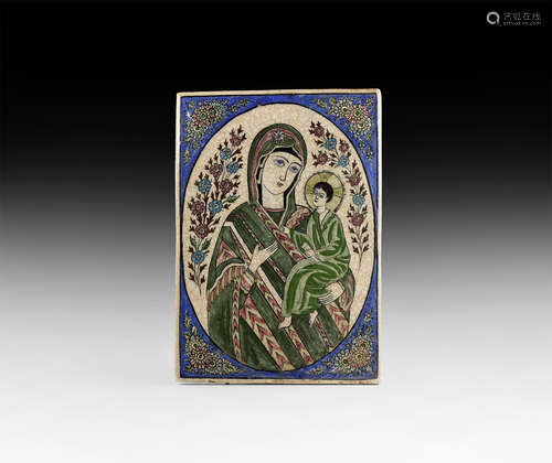 Post Medieval Mary and Child Tile