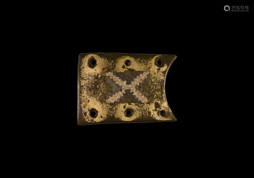 Medieval Gilt Enamelled Heraldic Horse Harness Plate