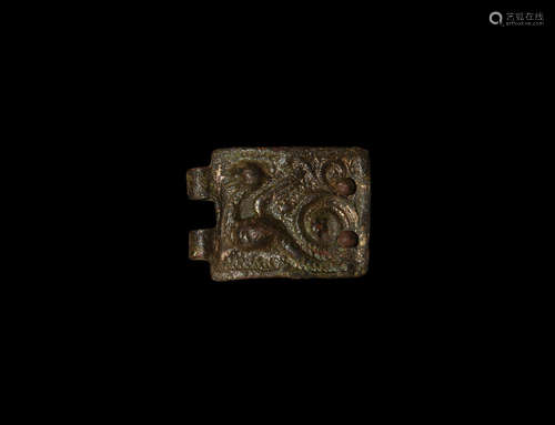 Medieval Gilt Belt Plate with Bird