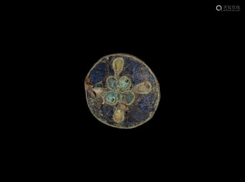 Anglo-Scandinavian or Viking Cloisonne Cross Inlay