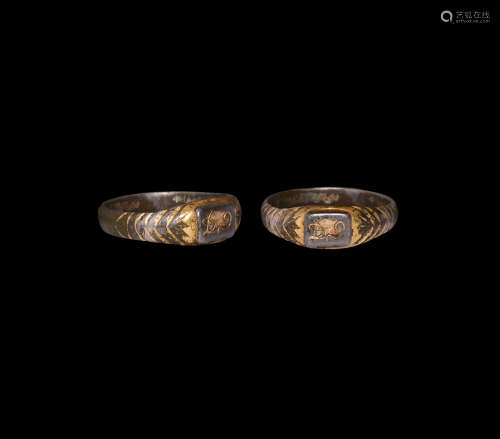 Medieval Gilt Silver Ring for D J