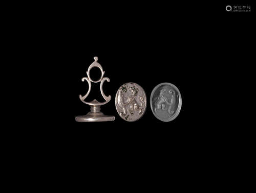 Georgian Silver Seal Matrix with Lion