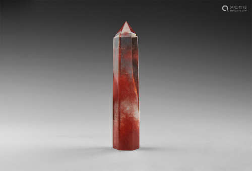 Natural History - Large Quartz Point with Red Inclusions