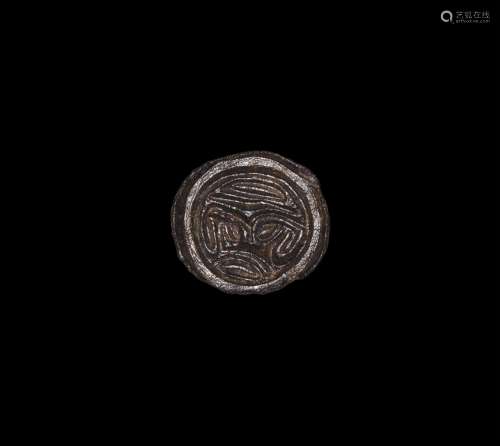 Anglo-Saxon Button Brooch with Faces