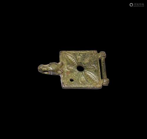 Medieval Bible Book Clasp with Wolf's Head