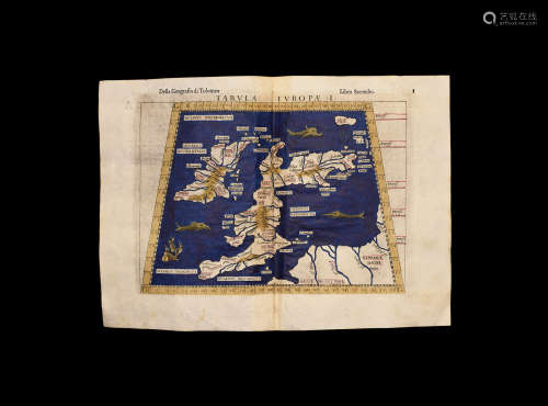 Post Medieval Claudius Ptolemy's Map of the British Isles