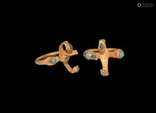 Medieval Gold Ring with Turquoise