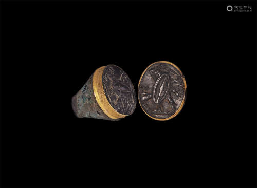 Western Asiatic Ring with Warrior Intaglio