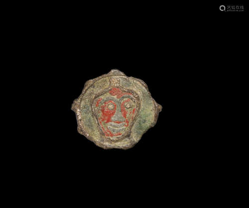 Anglo-Saxon Enamelled Face Brooch