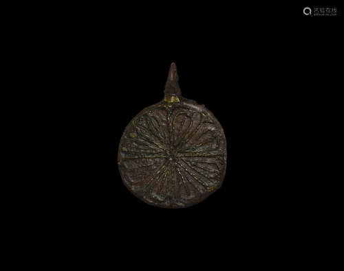 Medieval Horse Harness Pendant with Flower