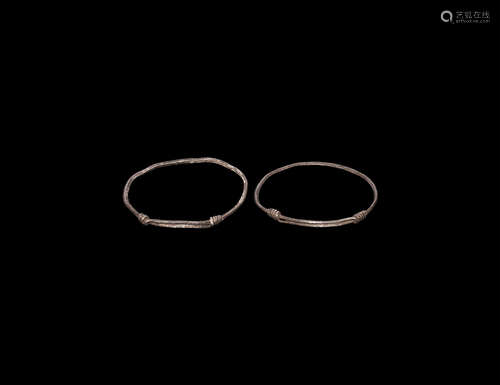 Viking Silver Bracelet Pair