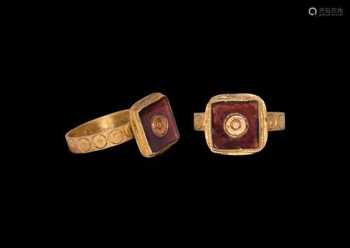 Post Medieval Gold Ring with Garnet