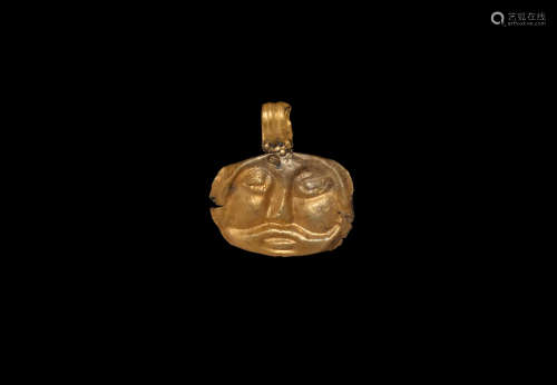 Viking Gold Mask Pendant