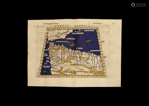 Post Medieval Claudius Ptolemy's Map of North West Africa