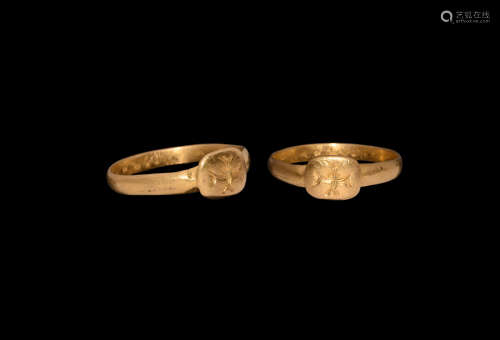 Post Medieval Gold Ring with Cross