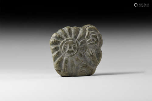 Caribbean Taino Sun and Worshipper Amulet