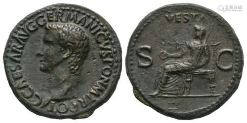 Ancient Roman Imperial Coins - Caligula - Vesta As