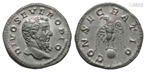 Ancient Roman Imperial Coins - Septimius Severus - Eagle on Globe Denarius