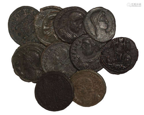 Ancient Roman Imperial Coins - Late Bronzes Group [10]