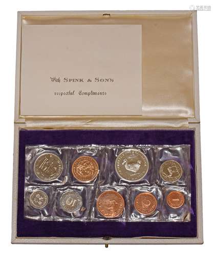 World Coins - Mauritius - Elizabeth II - 1971 - Gold and Cupro-Nickel Cased Proof Year Set [9]