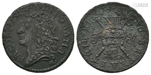 World Coins - Ireland - James II - March 1689 - Gun Money Large Shilling