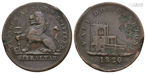 World Coins - Gibraltar - 1820 - 2 Quartos Token