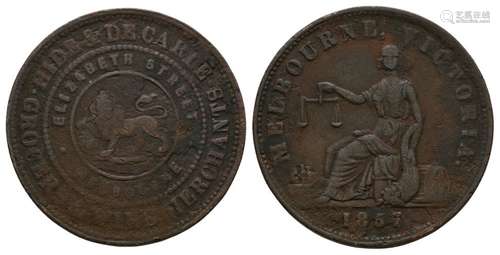 World Tokens - Australia - Hide and De Carle - Halfpenny Token