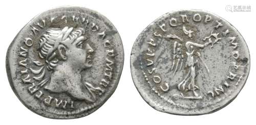 Ancient Roman Imperial Coins - Trajan - Victory Quinarius