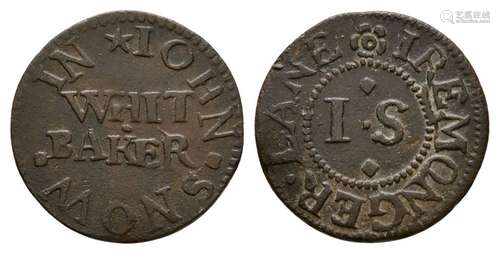 British Tokens - 17th Century - Ironmonger Lane / John Snow - Token Farthing