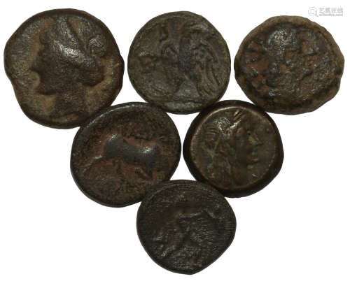 Ancient Greek Coins - Mixed Bronzes Group [6]