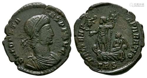 Ancient Roman Imperial Coins - Constans - Emperor in Galley Maiorina