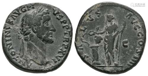 Ancient Roman Imperial Coins - Antoninus Pius - Salus Sestertius