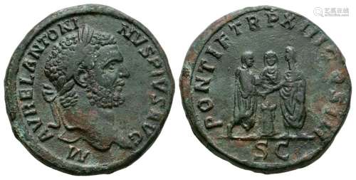 Ancient Roman Imperial Coins - Caracalla - Family Sestertius