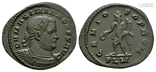 Ancient Roman Imperial Coins - Maximian - London - Genius Follis