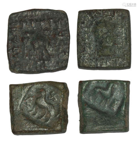 Ancient Greek Coins - Indo-Greek - Square Bronzes Group [4]