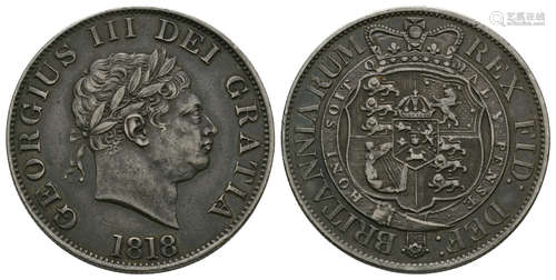 English Milled Coins - George III - 1818 - Halfcrown