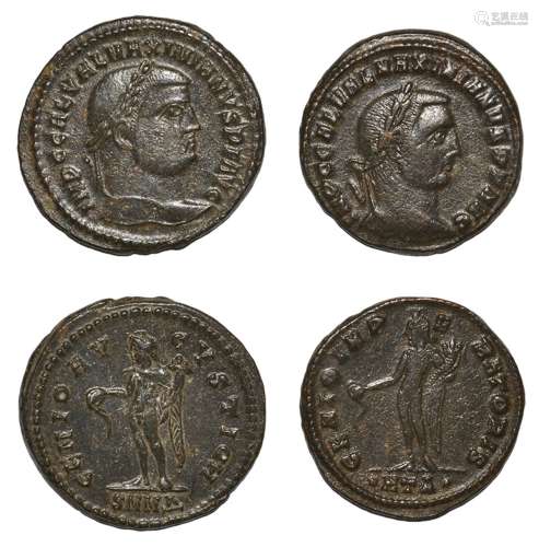 Ancient Roman Imperial Coins - Maximinus II - Genius Folles [2]