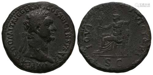 Ancient Roman Imperial Coins - Domitian - Jupiter Sestertius